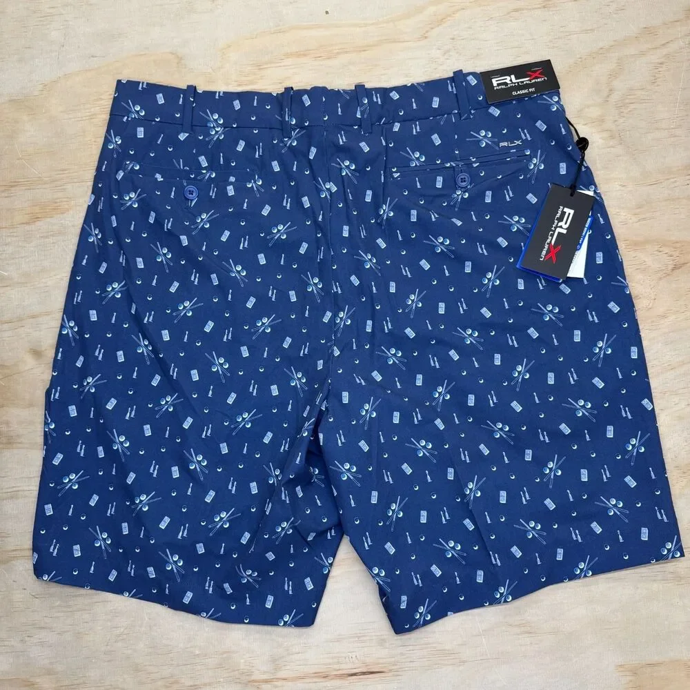 NEW RLX Ralph Lauren Golf Cypress Novelty Print Shorts Clubhouse Billards Sz 38